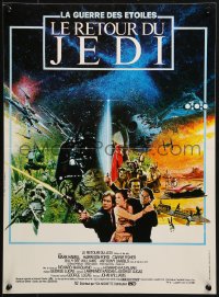 3f778 RETURN OF THE JEDI French 15x21 1983 George Lucas classic, different Michel Jouin sci-fi art!
