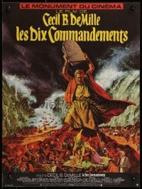 3f786 TEN COMMANDMENTS French 15x20 R1970s Cecil B. DeMille directed, Charlton Heston!
