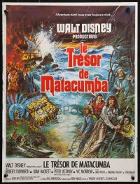 3f789 TREASURE OF MATECUMBE French 16x21 1979 Walt Disney, Robert Foxworth, Hackett & Ustinov!