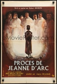 3f790 TRIAL OF JOAN OF ARC style A French 16x24 1963 Proces de Jeanne d'Arc, cool Nebel art!
