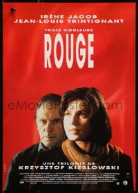 3f715 THREE COLORS: RED French 12x17 1994 Kieslowski's Trois couleurs: Rouge, Jacob, Trintignant!