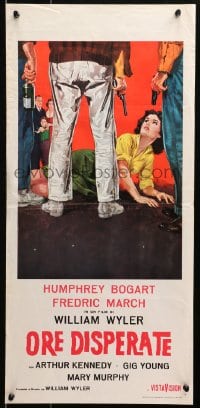 3f818 DESPERATE HOURS Italian locandina R1960s Humphrey Bogart, Scott, different crime art!