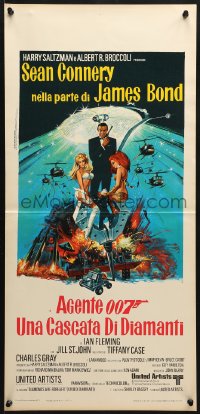 3f822 DIAMONDS ARE FOREVER Italian locandina 1971 McGinnis art of Sean Connery as James Bond!