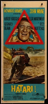 3f847 HATARI Italian locandina 1962 Howard Hawks, John Wayne on safari in Africa!