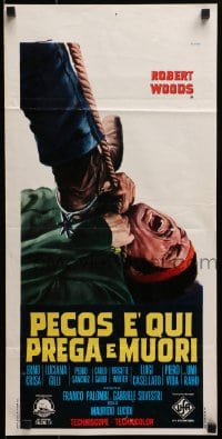 3f867 PECOS CLEANS UP Italian locandina 1967 Robert Woods, violent spaghetti western art by Casaro!