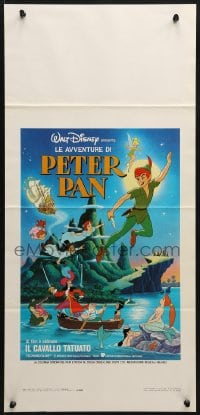 3f869 PETER PAN Italian locandina R1987 Walt Disney animated cartoon fantasy classic!