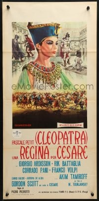 3f872 QUEEN FOR CAESAR Italian locandina 1962 Casaro art of sexy Pascale Petit as Cleopatra!