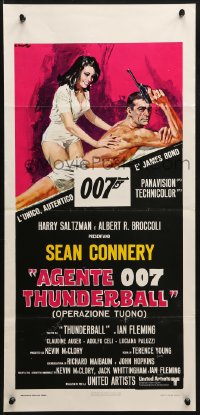 3f890 THUNDERBALL Italian locandina R1980s art of Sean Connery as James Bond 007 by Ciriello