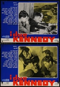 3f920 2 KENNEDYS group of 4 Italian 19x27 pbustas 1969 different images of John & Robert Kennedy!
