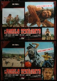 3f939 ANGEL UNCHAINED group of 6 Italian 18x26 pbustas 1971 AIP, the hell run that you make alone!