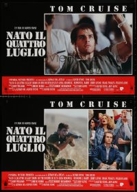 3f959 BORN ON THE FOURTH OF JULY group of 8 Italian 18x25 pbustas 1989 Oliver Stone, Tom Cruise!