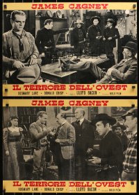 3f918 OKLAHOMA KID group of 3 Italian 19x27 pbustas R1962 cowboys James Cagney & Humphrey Bogart!