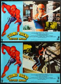 3f990 SPIDER-MAN STRIKES BACK group of 10 Italian 18x26 pbustas 1979 Marvel Comics, Spidey in his greatest challenge!