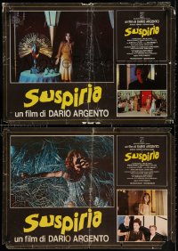 3f914 SUSPIRIA group of 2 Italian 19x27 pbustas 1977 classic Dario Argento horror, Jessica Harper!