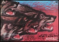 3f400 FIGHT FOR MOSCOW Polish 26x37 1989 wild Andrzej Pagowski art of wolf pack!