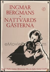 3f116 WINTER LIGHT Swedish 1963 Ingmar Bergman, silkscreen of Ingrid Thulin & Gunnar Bjornstrand!
