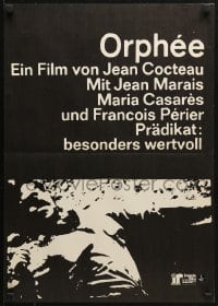 3f133 ORPHEUS 17x24 German A2 R1970s Jean Cocteau's Orphee, Jean Marais, Francois Perier!