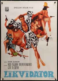 3f245 LIQUIDATOR Yugoslavian 20x28 1966 Rod Taylor, Jill St. John & sexy spy babes by Bob Peak!