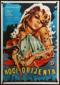 3f249 ORIENT BY NIGHT Yugoslavian 20x28 1962 Notti Calde d'Oriente, great different sexy artwork!
