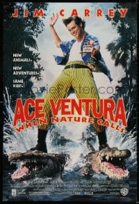 3g610 ACE VENTURA WHEN NATURE CALLS DS 1sh 1995 wacky Jim Carrey on crocodiles by John Alvin!