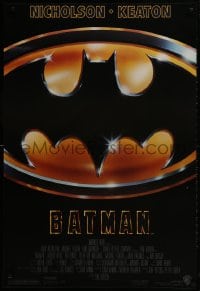 3g633 BATMAN 1sh 1989 directed by Tim Burton, cool image of Bat logo, new credit design!