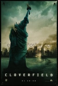3g677 CLOVERFIELD teaser DS 1sh 2008 destroyed New York & Lady Liberty decapitated!