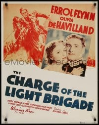 3g249 CHARGE OF THE LIGHT BRIGADE 22x28 commercial poster 1980s Errol Flynn & Olivia De Havilland!