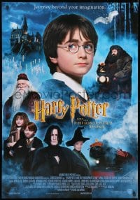 3g270 HARRY POTTER & THE PHILOSOPHER'S STONE 27x39 French commercial poster 2001 cast montage!