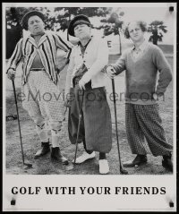 3g305 THREE STOOGES 22x26 commercial poster 1990 Moe, Larry & Curly, golf with your friends!
