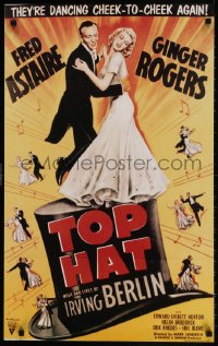 3g306 TOP HAT 20x32 commercial poster 1980s Astaire & Ginger Rogers are king and queen of rhythm!