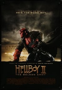 3g766 HELLBOY II: THE GOLDEN ARMY DS 1sh 2008 Ron Perlman - believe it or not he's the good guy!