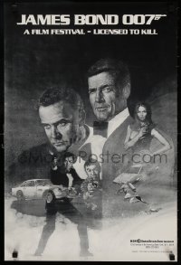 3g150 JAMES BOND 007 FILM FESTIVAL 18x27 poster 1982 Harrington art of Moore & Connery!