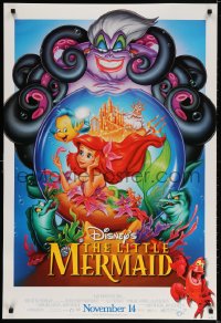 3g819 LITTLE MERMAID advance DS 1sh R1997 great images of Ariel & cast, Disney cartoon!