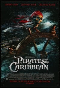 3g855 PIRATES OF THE CARIBBEAN advance DS 1sh 2003 Curse of the Black Pearl, skeleton at the wheel!