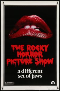 3g884 ROCKY HORROR PICTURE SHOW style A 1sh R1980s classic lips, a different set of jaws!