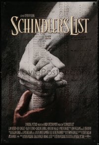 3g889 SCHINDLER'S LIST int'l DS 1sh 1993 Steven Spielberg World War II classic, Best Picture!