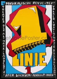 3g313 1 LINIE 1 17x24 German stage poster 1990s Volker Ludwig play, completely different!