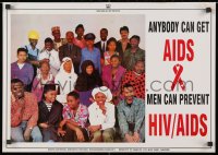 3g424 ANYBODY CAN GET AIDS 17x24 Kenyan special poster 1990s HIV prevention, men can prevent it!