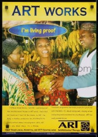 3g425 ART WORKS 17x24 Kenyan special poster 1990s HIV/AIDS educational, she's living proof!