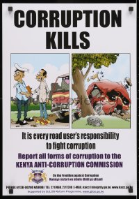 3g454 CORRUPTION KILLS 17x24 Kenyan special poster 2000s Kenya Anti-Corruption Commission!