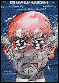 3g340 DIE MAMELLA-MASCHINE 24x33 German stage poster 1987 art of many-faced man by Waldemar Swierzy!