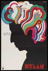 3g104 DYLAN 22x33 music poster 1967 colorful silhouette art of Bob by Milton Glaser!