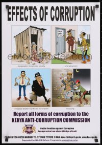 3g470 EFFECTS OF CORRUPTION 17x24 Kenyan special poster 2000s multiple art depictions!