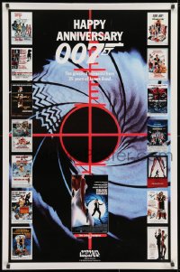 3g082 HAPPY ANNIVERSARY 007 TV tv poster 1987 25 years of James Bond, cool image of many 007 posters!