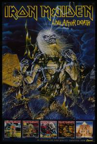 3g106 IRON MAIDEN 24x36 music poster 1986 Live After Death, Riggs art of Eddie rising from grave!