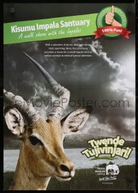 3g506 KENYA WILDLIFE SERVICE 17x24 Kenyan special poster 1990s Kisumu National Park, great impala!