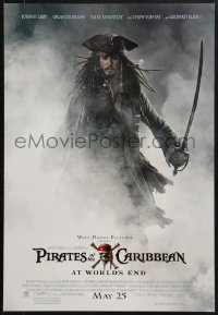 3g537 PIRATES OF THE CARIBBEAN: AT WORLD'S END 2-sided 19x27 special poster 2007 Johnny Depp & cast