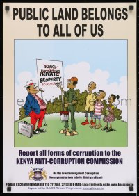3g543 PUBLIC LAND BELONGS TO ALL OF US 17x24 Kenyan special poster 2000s report all corruption!