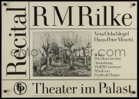 3g381 RECITAL 23x32 East German stage poster 1980 Rainer Maria Rilke with music by Frederic Chopin!