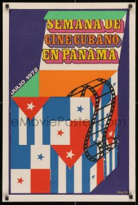 3g054 SEMANA DE CINE CUBANO EN PANAMA 20x30 Cuban film festival poster 1972 Niko art, silkscreen!